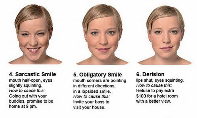 Women facial expressions (4 pics)