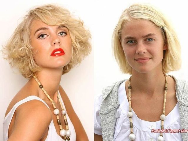 With and without make-up. See the difference! (8 photos)
