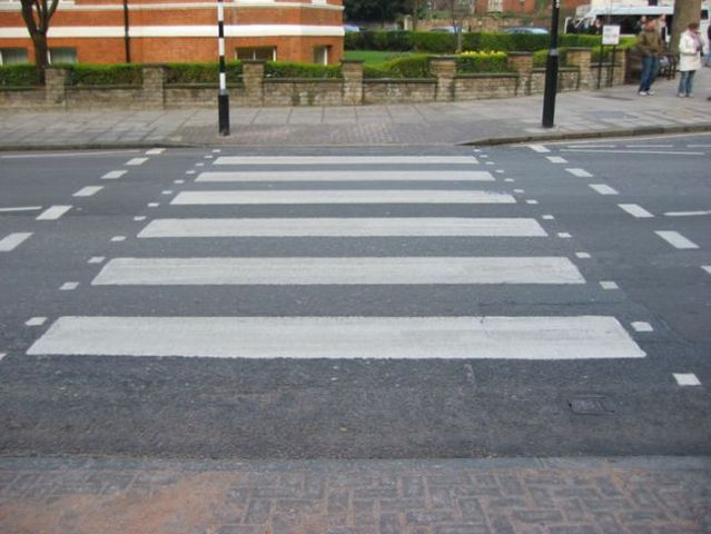 What should you do if you need to paint a pedestrian crossing and you've run out of paint? (2 pics)