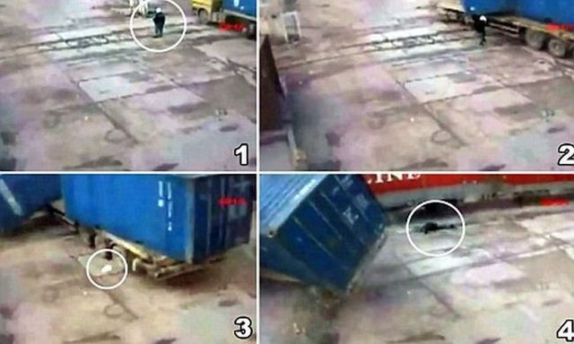 Man survives in a freakish accident (4 pics + 1 video)