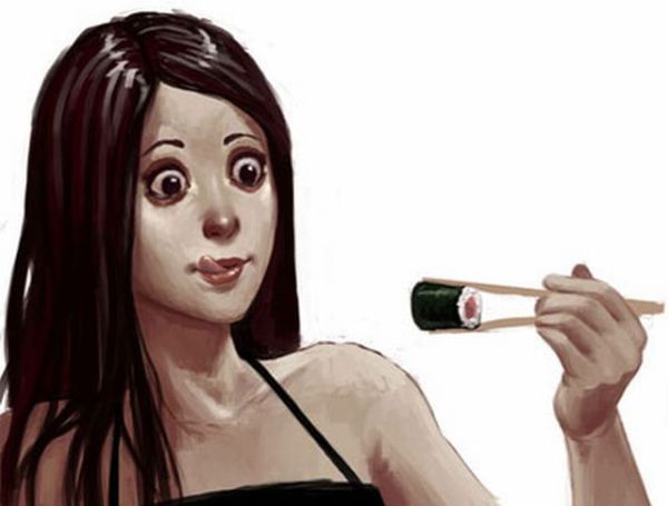 Short comic strip about sushi (4 pics)
