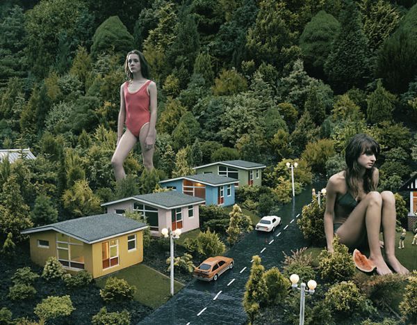 Great art-project. Giant women and the world around them (13 photos)