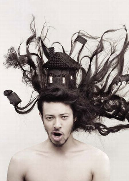 Creative work with hair by Nagi Noda (13 photos)