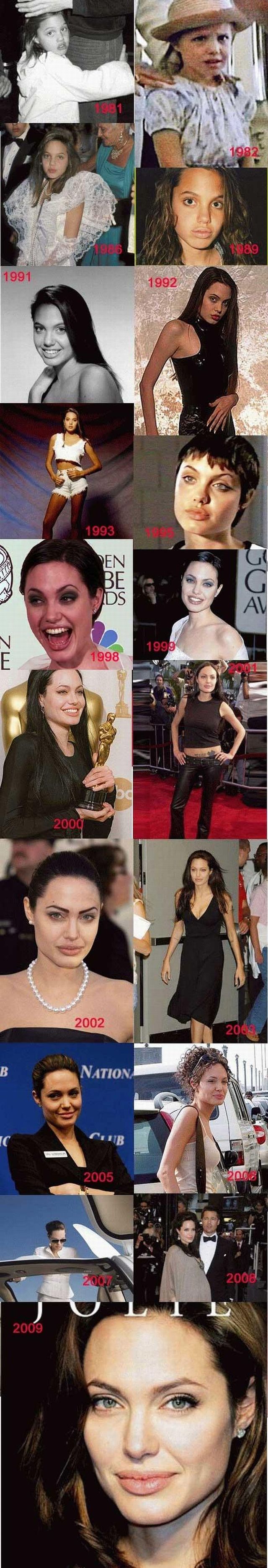 Angelina Jolie: from little girl into a beautiful woman