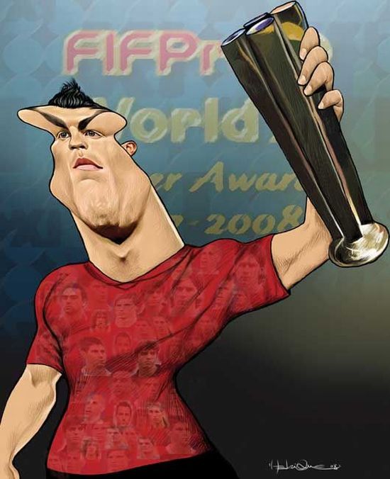 Caricatures of Cristiano Ronaldo (46 pics)