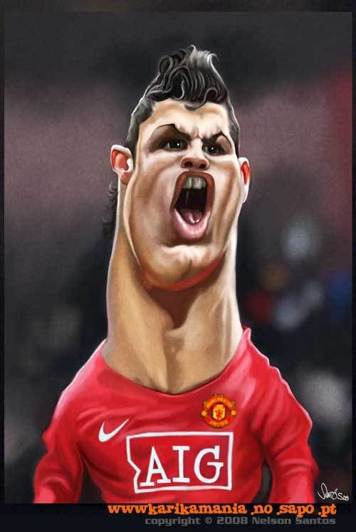 Caricatures of Cristiano Ronaldo (46 pics)