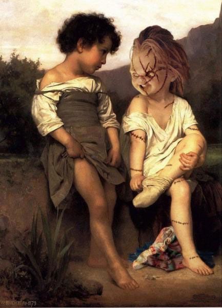 Famous monsters from movies on classic paintings (35 pics)
