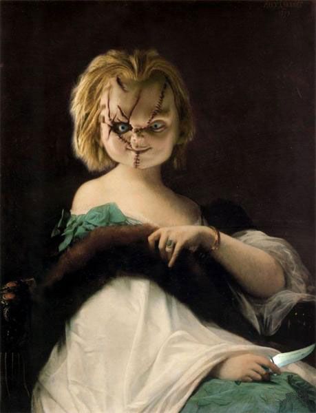 Famous monsters from movies on classic paintings (35 pics)