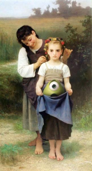 Famous monsters from movies on classic paintings (35 pics)