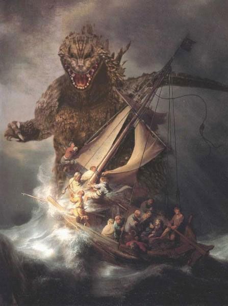 Famous monsters from movies on classic paintings (35 pics)