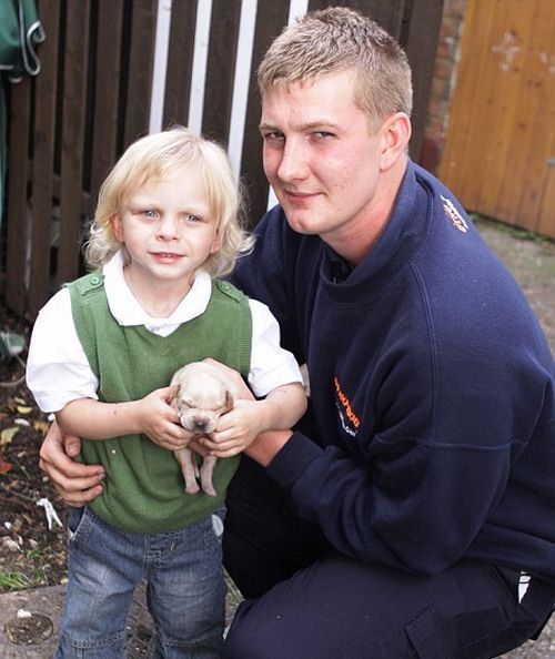 Miraculous puppy rescue (4 pics + 1 video)