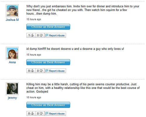 Funny Yahoo questions and answers (58 stories)