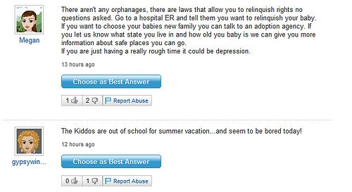 Funny Yahoo questions and answers (58 stories)