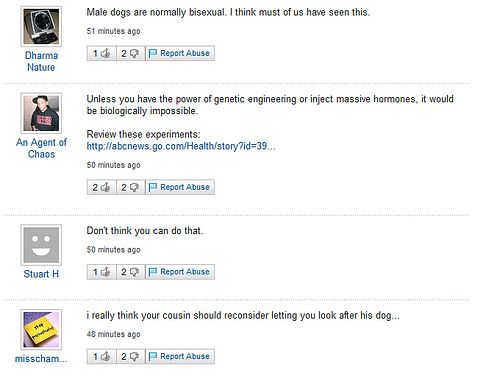 Funny Yahoo questions and answers (58 stories)