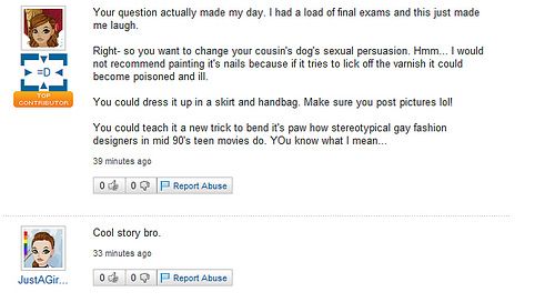 Funny Yahoo questions and answers (58 stories)