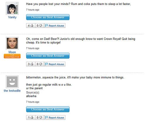Funny Yahoo questions and answers (58 stories)
