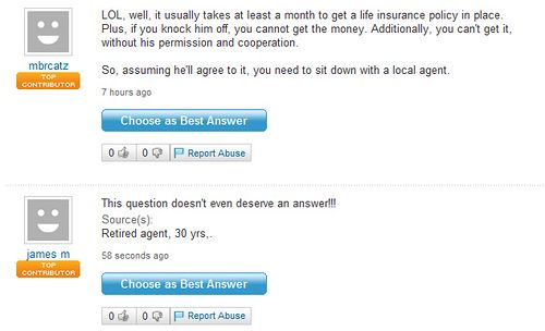 Funny Yahoo questions and answers (58 stories)