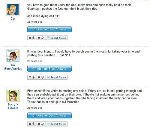 Funny Yahoo questions and answers (58 stories)