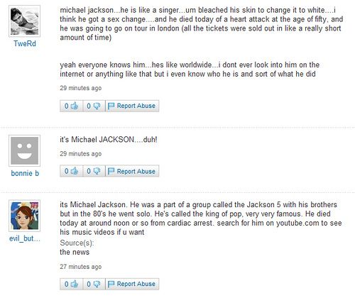 Funny Yahoo questions and answers (58 stories)
