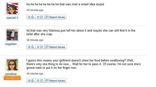 Funny Yahoo questions and answers (58 stories)