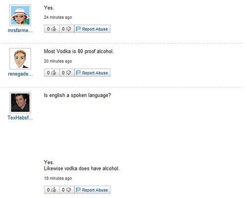 Funny Yahoo questions and answers (58 stories)