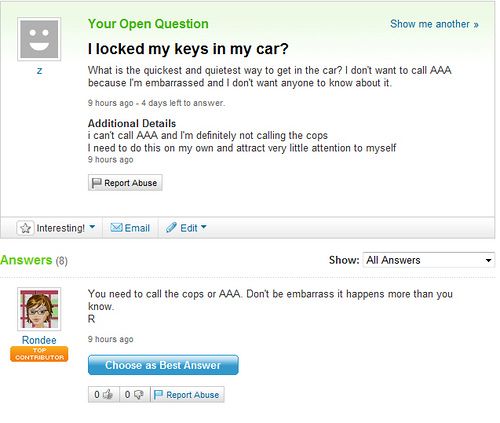 Funny Yahoo questions and answers (58 stories)