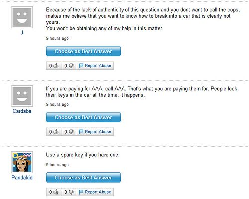 Funny Yahoo questions and answers (58 stories)