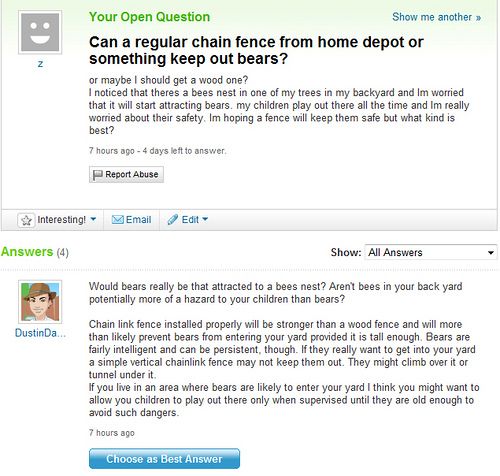 Funny Yahoo questions and answers (58 stories)