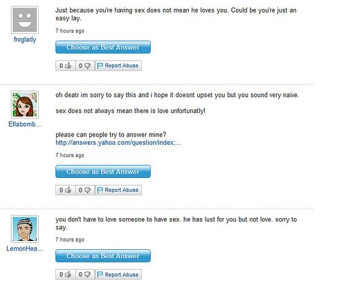 Funny Yahoo questions and answers (58 stories)