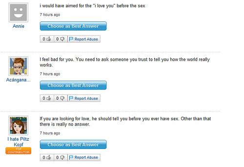 Funny Yahoo questions and answers (58 stories)