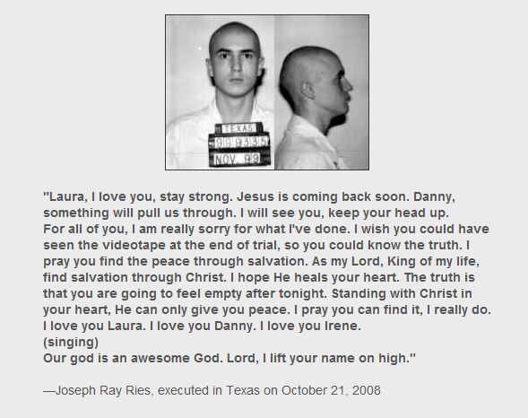 Prisoners’ last words before execution (35 prints)