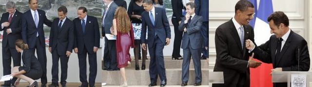 Obama and Sarkozy. Boys Will Be Boys (11 pics + 1 video)