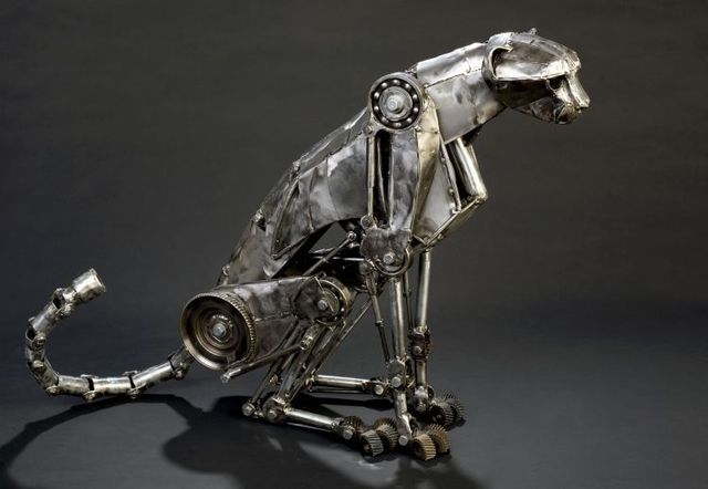Mechanical cheetah in Steampunk style (6 photos + 1 gif)