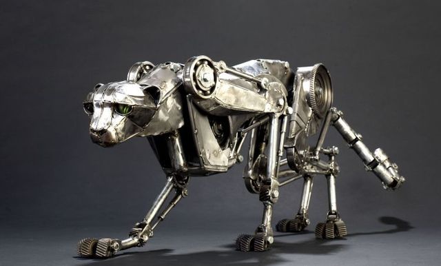 Mechanical cheetah in Steampunk style (6 photos + 1 gif)
