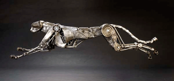 Mechanical cheetah in Steampunk style (6 photos + 1 gif)