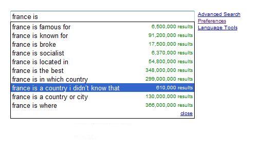 What do people google for? (33 screens)