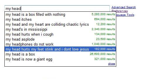 What do people google for? (33 screens)