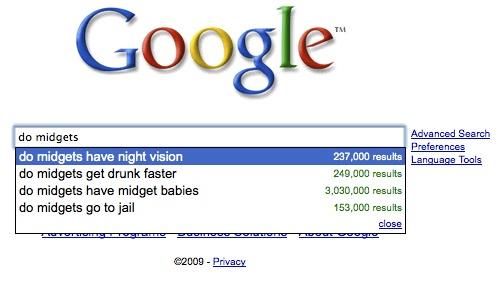 What do people google for? (33 screens)