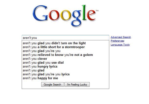 What do people google for? (33 screens)