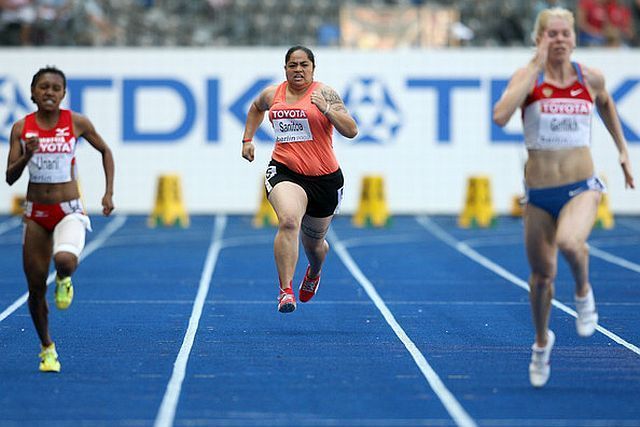 210 lb female Samoan shot-putter participated in World Championships 100m!! (11 pics)