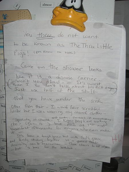 Funny notes left for people sharing the same space! (44 pics)