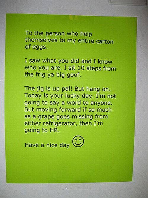 Funny notes left for people sharing the same space! (44 pics)