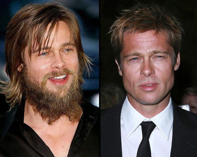 brad pitt beard beads. Brad Pitt Beard: Celebs with