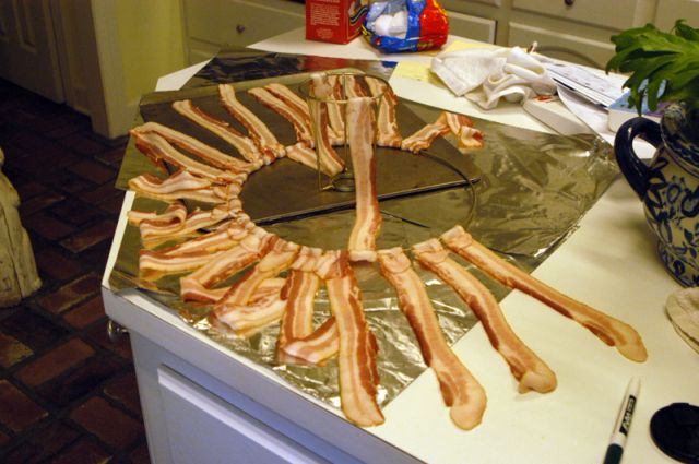 Unusual Lamp Shade Made with Bacon! (12 pics)