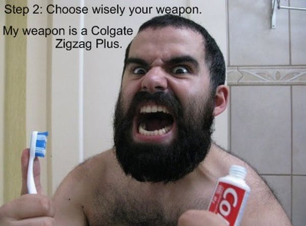 How to Brush Your Teeth Like a Spartan (7 pics)