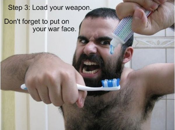 How to Brush Your Teeth Like a Spartan (7 pics)