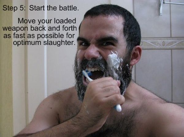 How to Brush Your Teeth Like a Spartan (7 pics)
