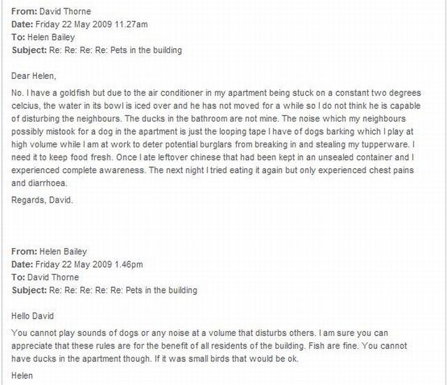 Funny Emails about ‘Pets in the building’ (6 pics)