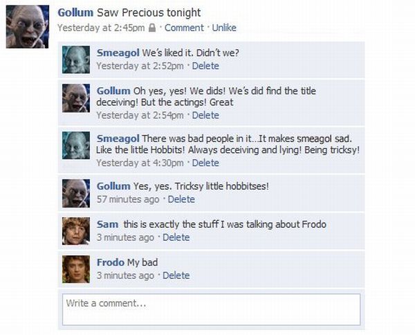 What If the Lord of the Rings Heroes Chatted on Facebook (5 pics)