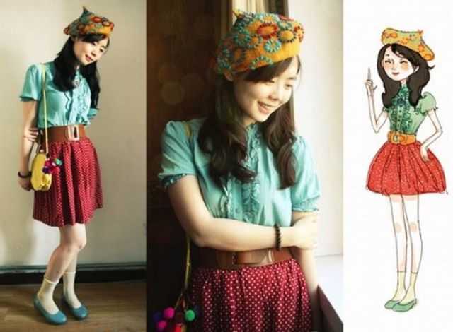 The Girl dresses herself in Her Drawings? (67 pics)